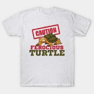 Caution Ferocious Turtle T-Shirt